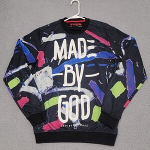Bass By Ron Bass Sweatshirt‎ Mens Large (Fits Medium) Made By God Paint Splatter